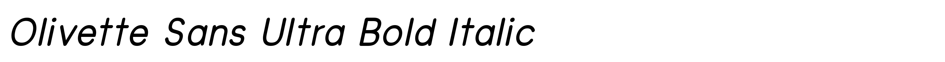 Olivette Sans Ultra Bold Italic